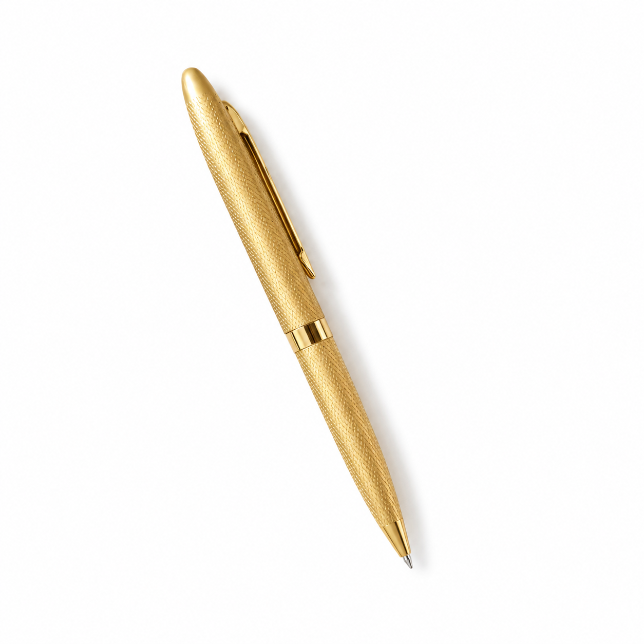 WALIV Solid Aurum ball pen — brushed gold finish, studio photograph.
